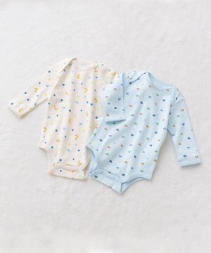  【70-90cm】 長袖ボディシャツ２枚セット(かぶり仕様)