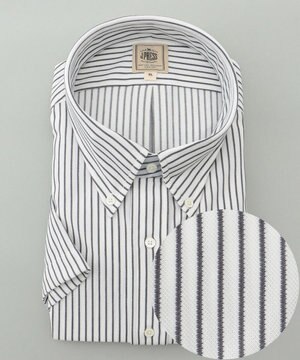  【KING SIZE】【夏に嬉しい高機能】カノコインレイストライプパッチポケット シャツ/B.D.