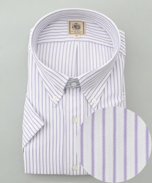  【KING SIZE】【夏に嬉しい高機能】カノコインレイストライプパッチポケット シャツ/B.D.