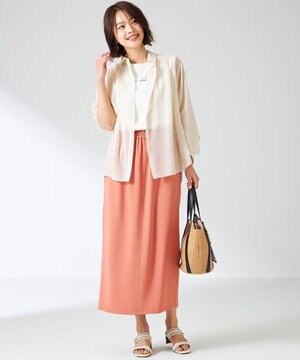 【洗える】リネンライクシアーローン ブラウス