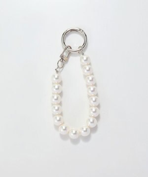  ボリュームボールストラップチャーム　パール