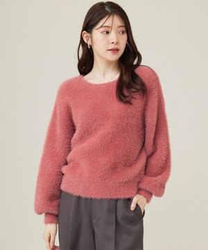  【洗える】シャギー ニット