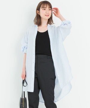 LIBECO バンドカラー ビック シャツ