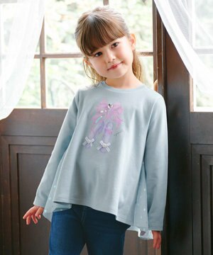  トゥシューズバックシャン長袖Tシャツ