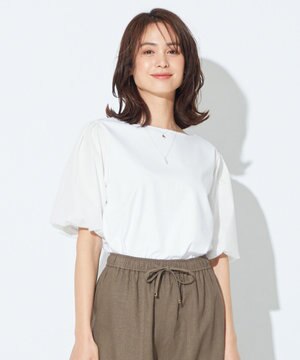 【接触冷感・UVケア】マテリアルコンビボリュームスリーブ Tシャツ