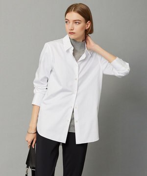  【洗える】 コットンサテンシャーティング シャツ