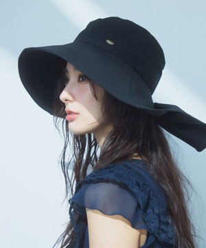  【遮熱率48%・サイズ調節可】RIBBON LIKE 2WAY SUN SHADE HAT ハット