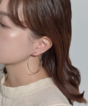  ツイストラインフープイヤリング　シルバー