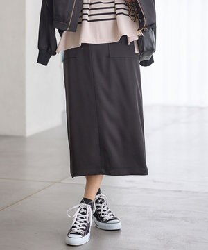  ドレープサテン スカート