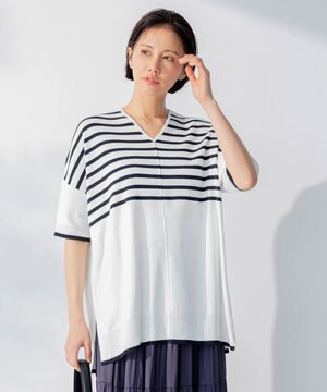  【新型登場！/WEB限定カラー有】ハイツイストコットンアセテート ニット5分袖