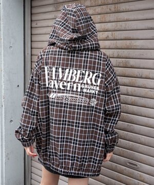 【ユニセックス着用ITEM/MLサイズ展開】チェックグラフィックZIPパーカー（LS）