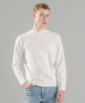  新型【洗える】ヴィスコースリンクス　モックネックニット