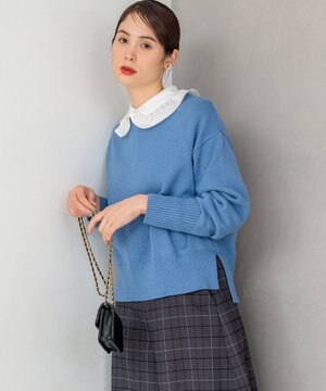  コットンカシミヤ混 クルーネックニット