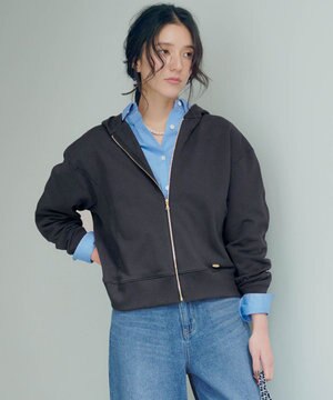 【VERY3月号掲載/洗える】コットンテリー ジップアップ フーディー
