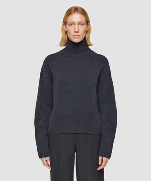  【洗える】リュクスカシミヤハイネックニット