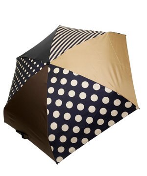  【UVカット95%以上】【UPF50＋】プラスリング レディース向け 晴雨兼用 折傘 BRN/DOT T1336