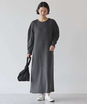  袖コンシャスポンチワンピース