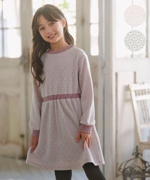  【110-140㎝】 フロストフラワージャガード ワンピース