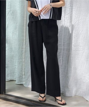  【人気のため新色追加・接触冷感・洗える】 ワッシャーツイル ワイドストレートパンツ