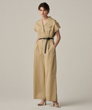  【手洗い可】ライト チノ ベルト付き オールインワン（uncrave WHITE）