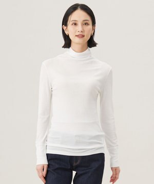 【洗える】ベアテレコボトルネック カットソー