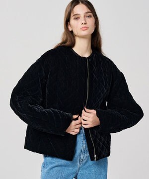  ベロア キルティング ブルゾン（uncrave WHITE）