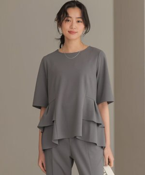  【WEB限定】ジョーゼットジャージー ティアード ブラウス