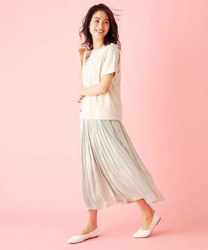  【洗える】シャイニーサテン スカート