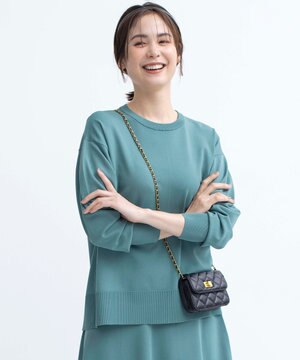  【WEB限定カラーあり】MINA バックリボンニットプルオーバー