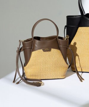  【見上愛さん着用】ペーパーライクコンビ ショルダーバッグ (S)