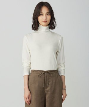  カシミヤシルク シアーリブ タートル カットソー