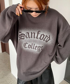  グラフィックBIGニットプルオーバー