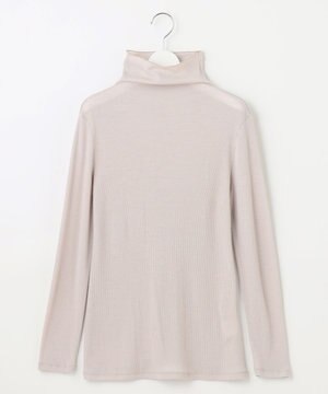  【洗える】ソフトウールリブボトルネック  カットソー