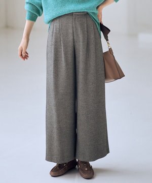 【6サイズ展開/ウエストゴム】ライトツイードパンツ