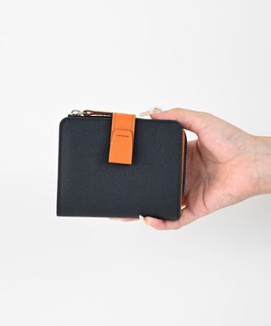 【人気シリーズ新モデル/大容量ミニ財布/バイカラー/国内生産】noble L字ファスナー二つ折りウォレット