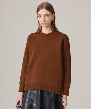  【洗える】ナンバリングカラーニット  プルオーバー