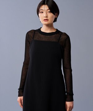 シアー リブ クルーネック ニット（uncrave STANDARD）