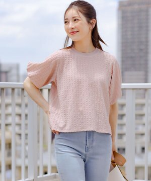 レーシージャージーニットライク カットソー