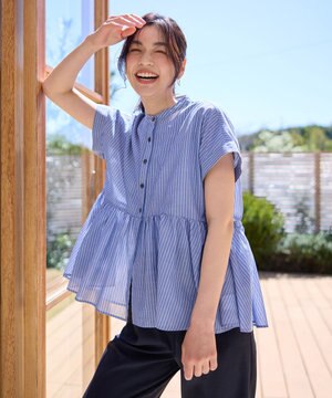  半袖ティアードブラウス