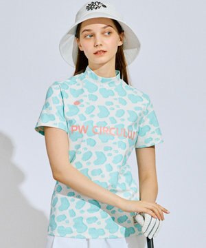 【永嶋花音プロ着用アイテム】【UV遮蔽率99.5% UVカット / 速乾 / ストレッチ】【WOMEN】アニマルドットモックT ゴルフウェア レディース