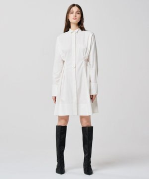 コットンツイル シャツワンピース（uncrave WHITE）