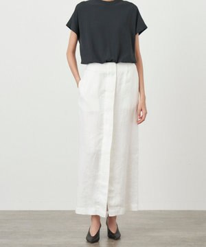  GARMENT DYED LINEN SATIN | ペンシルスカート