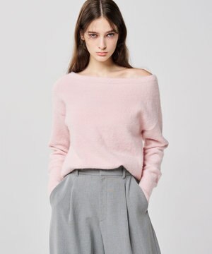 アルパカニット オフショルダー トップス（uncrave WHITE）