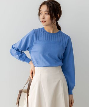  透かし柄 ニットプルオーバー