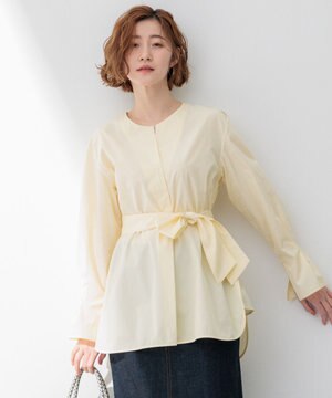  CANCLINI スキッパーベルト付き ブラウス
