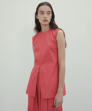  【洗える・GISELe 6月号掲載】MALLOW / バックリボンコットンノースリーブブラウス