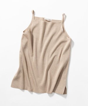  【洗える】シャイニーシアー ニット キャミソール