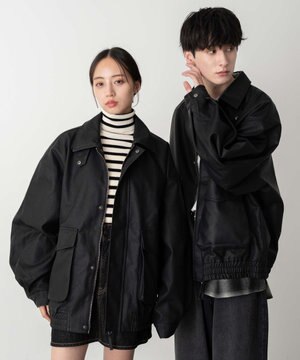  【ユニセックス着用ITEM】エコレザー2WAYフライトジャケット