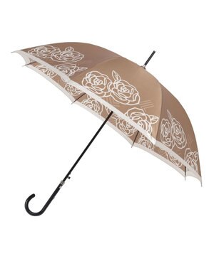  LANVIN COLLECTION 長傘 ローズ サテンプリント ジャンプ 耐風