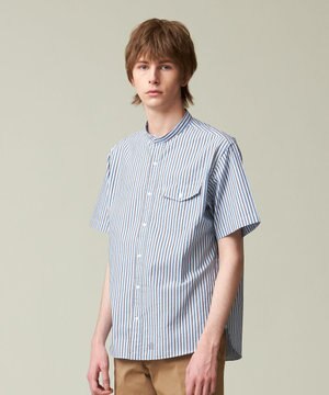  【クールマックス】サッカー マルチストライプ バンドカラーシャツ